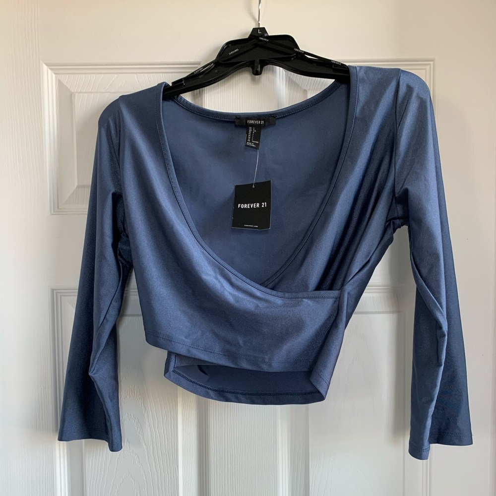 NWT forever 21 ocean blue crop top